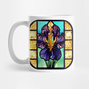 Stained Glass Window Purple Iris Mug